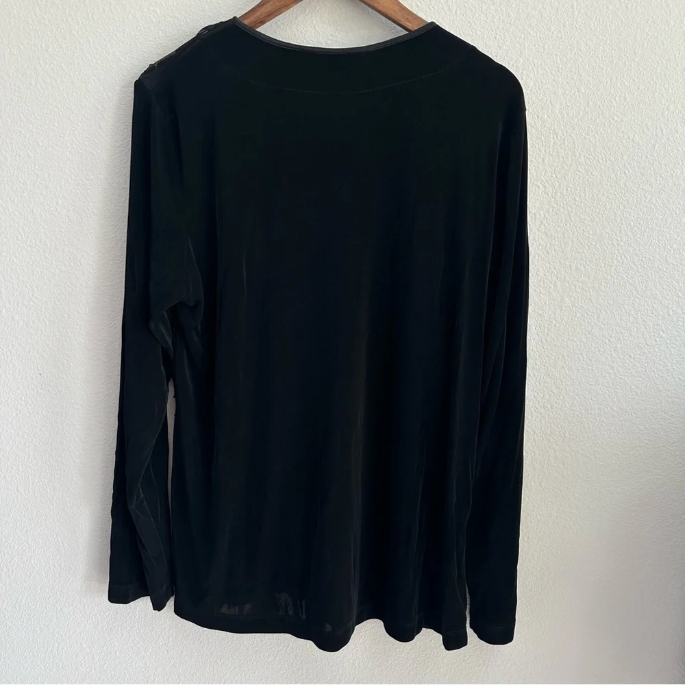 Black Gold Ruffle Chico's Travelers Special Occasion Cardigan - Chico's Size 3